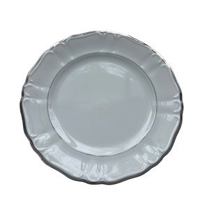 Vintage 1963 Silver Sonata By HARMONY HOUSE FINE CHINA White 10 in. Dinner Plate